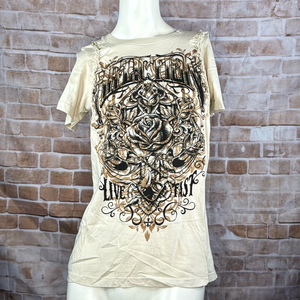 Affliction Women’s Graphic Short Sleeve T-Shirt -Size: XL  -NWT - Picture 3 of 15